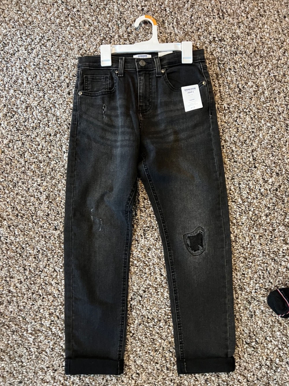 Denizen from Levi's Black Washed Distressed Kids Jeans